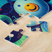 Puzzle Monde Alien Whimsical - Créatures spatiales coloré (Côté)
