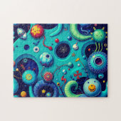 Puzzle Monde Alien Whimsical - Créatures spatiales coloré (Horizontal)