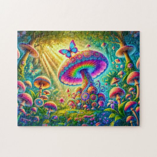 Puzzle Monde Champignon Coloré Art Fantastique Psychedeli (Horizontal)