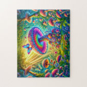 Puzzle Monde Champignon Coloré Art Fantastique Psychedeli (Vertical)