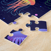 Puzzle Monde de méduses sous-marines : motif lumineux. (Côté)