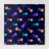 Puzzle Monde de méduses sous-marines : motif lumineux. (Horizontal)