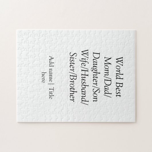 Puzzle Monde meilleur maman mari femme papa fille fils (Horizontal)