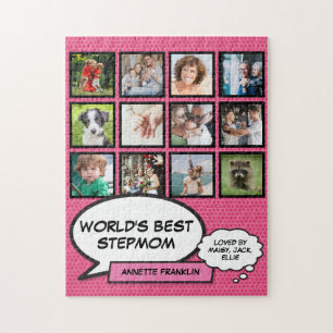 Puzzle Mondes Meilleur Stepmaman 12 Photo rose moderne