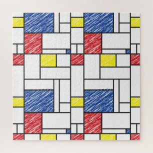 Puzzle Mondrian Gribouillages Minimaliste Art Moderne De 