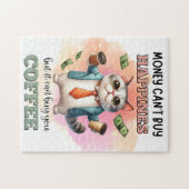Puzzle Money Can't Buy Happiness Funny Cat Lover Gift (Horizontal)