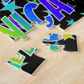 Puzzle "MONICA" Prénom, "HEUREUX ANNIVERSAIRE" (Côté)