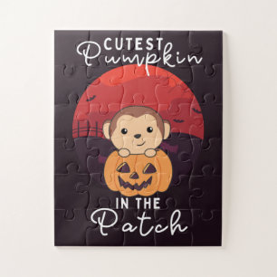 Puzzle Monkey Happy Halloween Citrouille Cutest Dans Le P