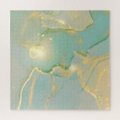 Puzzle Monnaie Vert Marbre Or : Texté (Horizontal)