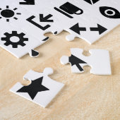 Puzzle Monochrome denteux d'icônes modernes (Côté)