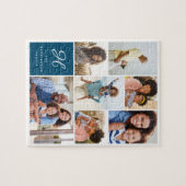 Puzzle Monogram and Family Multiple Photo Collage Grid (Horizontal)