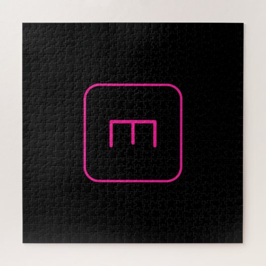Puzzle Monogram de Styled | Pink & Black (Horizontal)