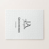 Puzzle Monogram personalized groomsman best man name date (Horizontal)