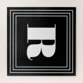Puzzle Monogramme 3 cadres | Noir & Blanc (Horizontal)