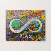 Puzzle Monogramme | Ajouter un nom | Symbole d'infini (Horizontal)