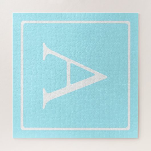 Puzzle Monogramme bleu ciel simple (Horizontal)