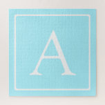 Puzzle Monogramme bleu ciel simple<br><div class="desc">Merci pour votre achat!</div>