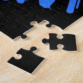 Puzzle Monogramme bleu créatif (Côté)
