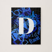 Puzzle Monogramme bleu créatif (Vertical)