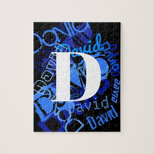Puzzle Monogramme bleu créatif (Vertical)