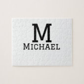 Puzzle Monogramme capital masculin ajouter nom simple cla (Horizontal)