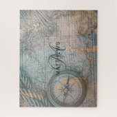 Puzzle Monogramme Carte Vintage Compass (Vertical)