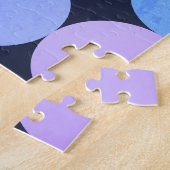 Puzzle Monogramme Cercles Bleu Violet & Rose (Côté)