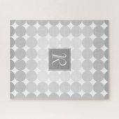 Puzzle Monogramme Cercles Gris Moderne (Horizontal)