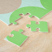 Puzzle Monogramme Cercles Turquoise Bleu Vert & Orange (Côté)