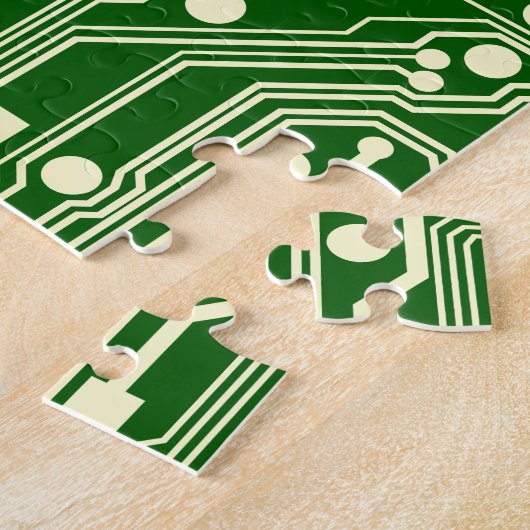 Puzzle Monogramme Circuit Motherboard Electronique Chip T (Côté)