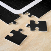 Puzzle Monogramme Classique Simple | Noir avec Texte Blan (Côté)
