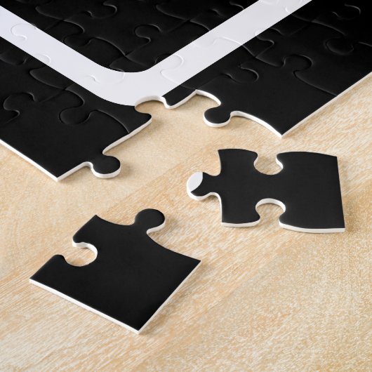 Puzzle Monogramme classique simple | Texte noir et blanc (Côté)