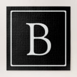Puzzle Monogramme classique simple | Texte noir et blanc<br><div class="desc">Minimal et classe.</div>