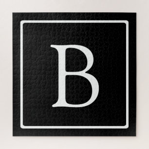 Puzzle Monogramme classique simple   Texte noir et blanc