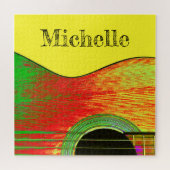 Puzzle Monogramme coloré Guitare acoustique (Horizontal)