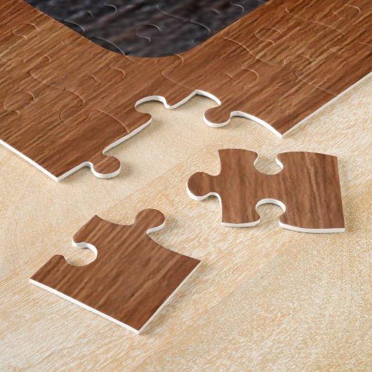Puzzle Monogramme de camping rustique en bois (Côté)