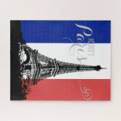 Puzzle Monogramme de drapeau de la France de Tour Eiffel (Horizontal)