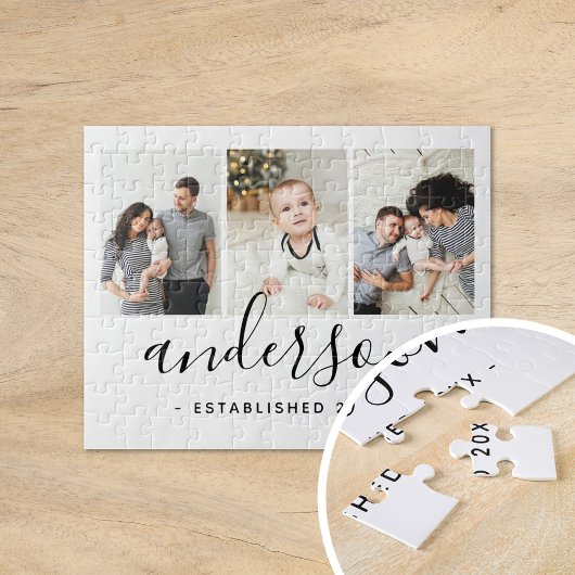 Puzzle Monogramme de famille moderne 3 Collage photo