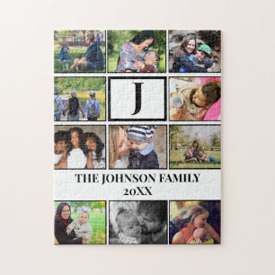 Puzzle Monogramme de famille personnalisé 11 Collage phot