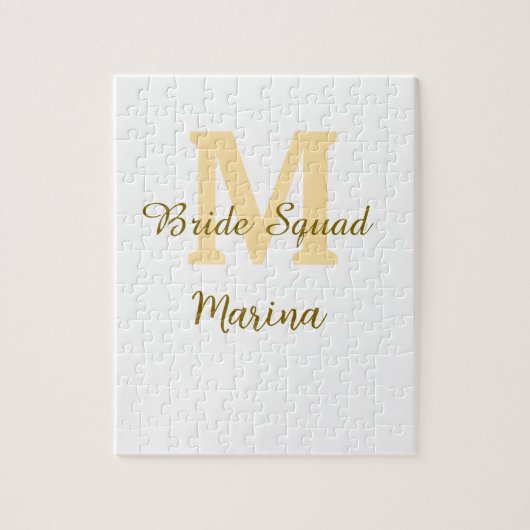 Puzzle Monogramme de l'équipe de la mariée simple shower (Vertical)