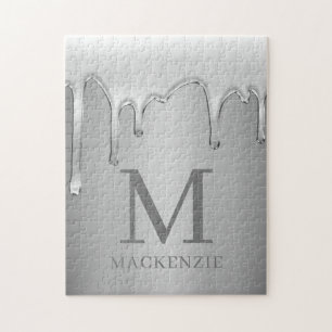 Puzzle Monogramme de métal à séchage de chrome liquide