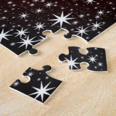 Puzzle Monogramme de Noël Etoiles blanches Arbre Red Snow (Côté)