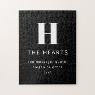 Puzzle Monogramme de nom et message moderne éditable No