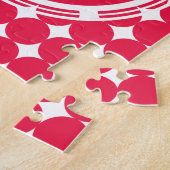 Puzzle Monogramme de point de polka rouge (Côté)