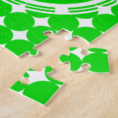 Puzzle Monogramme de point de polka vert (Côté)