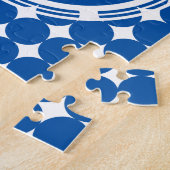Puzzle Monogramme de point Polka Bleu (Côté)