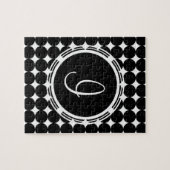 Puzzle Monogramme de point Polka Noir (Horizontal)