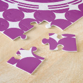 Puzzle Monogramme de point Polka violet (Côté)