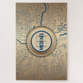 Puzzle Monogramme d'en cuivre de l'électronique de carte (Vertical)