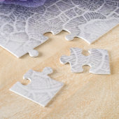 Puzzle Monogramme dentelle fleurie rose pourpre vitres fl (Côté)